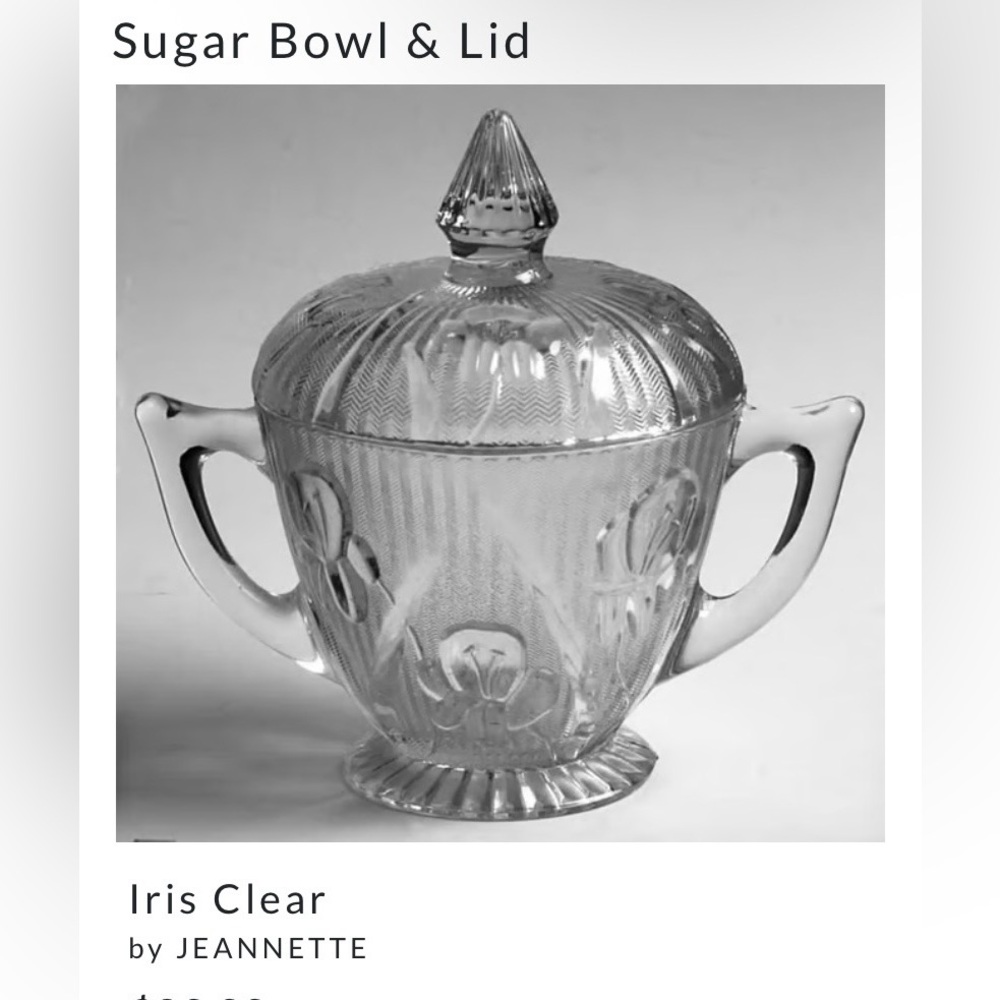 Iris & Herringbone Clear Covered Sugar and Creamer Set - Picture 13 of 15
